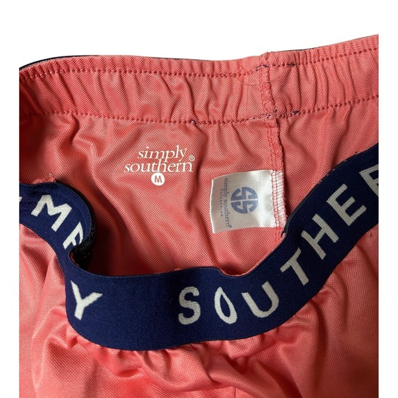 Simply Southern Shorts Womens Medium Peach Workout Paisley Elastic Waist - Picture 3 of 8